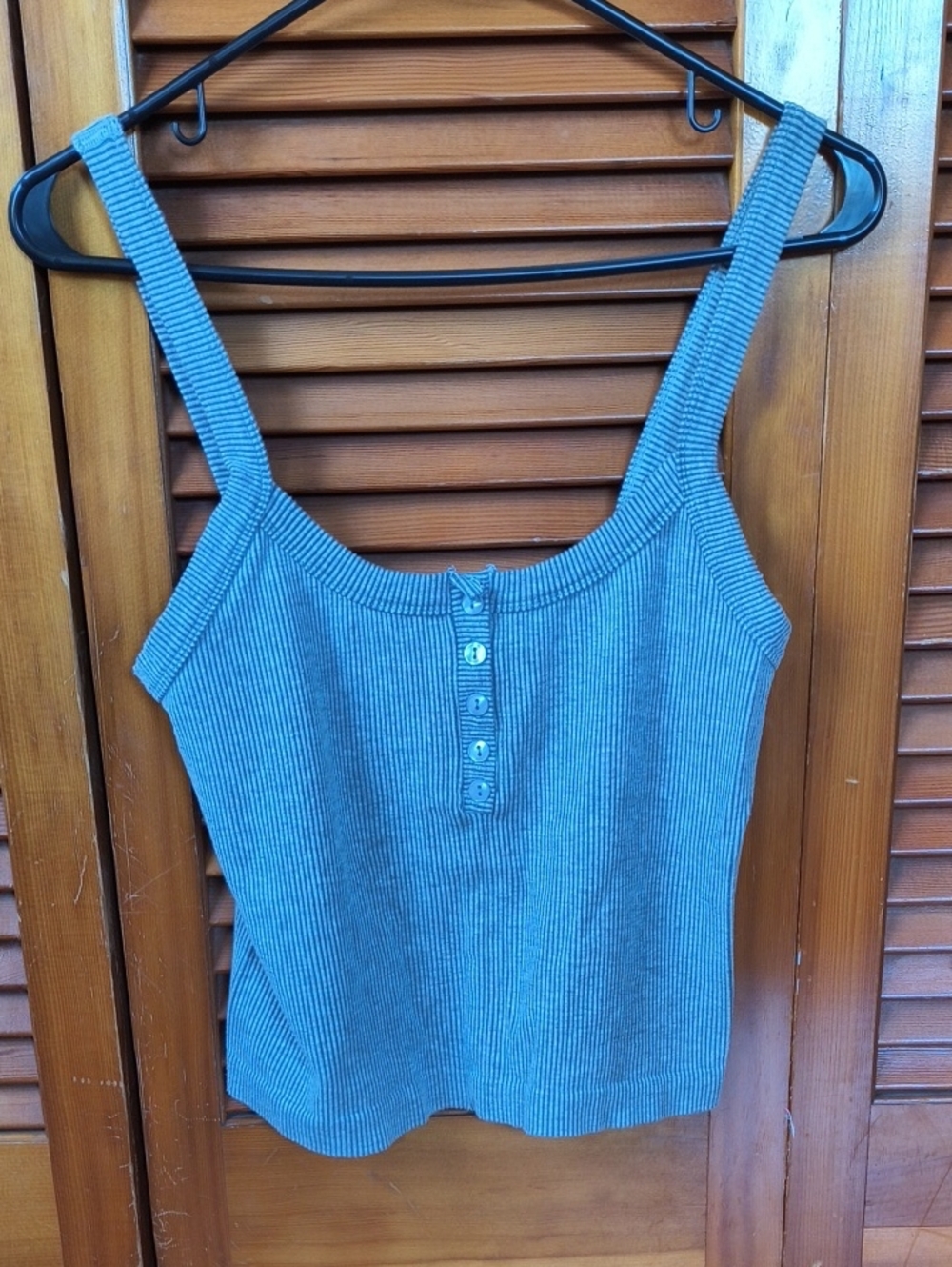 Free People Clean Slate Ribbed Henley In Light Grey